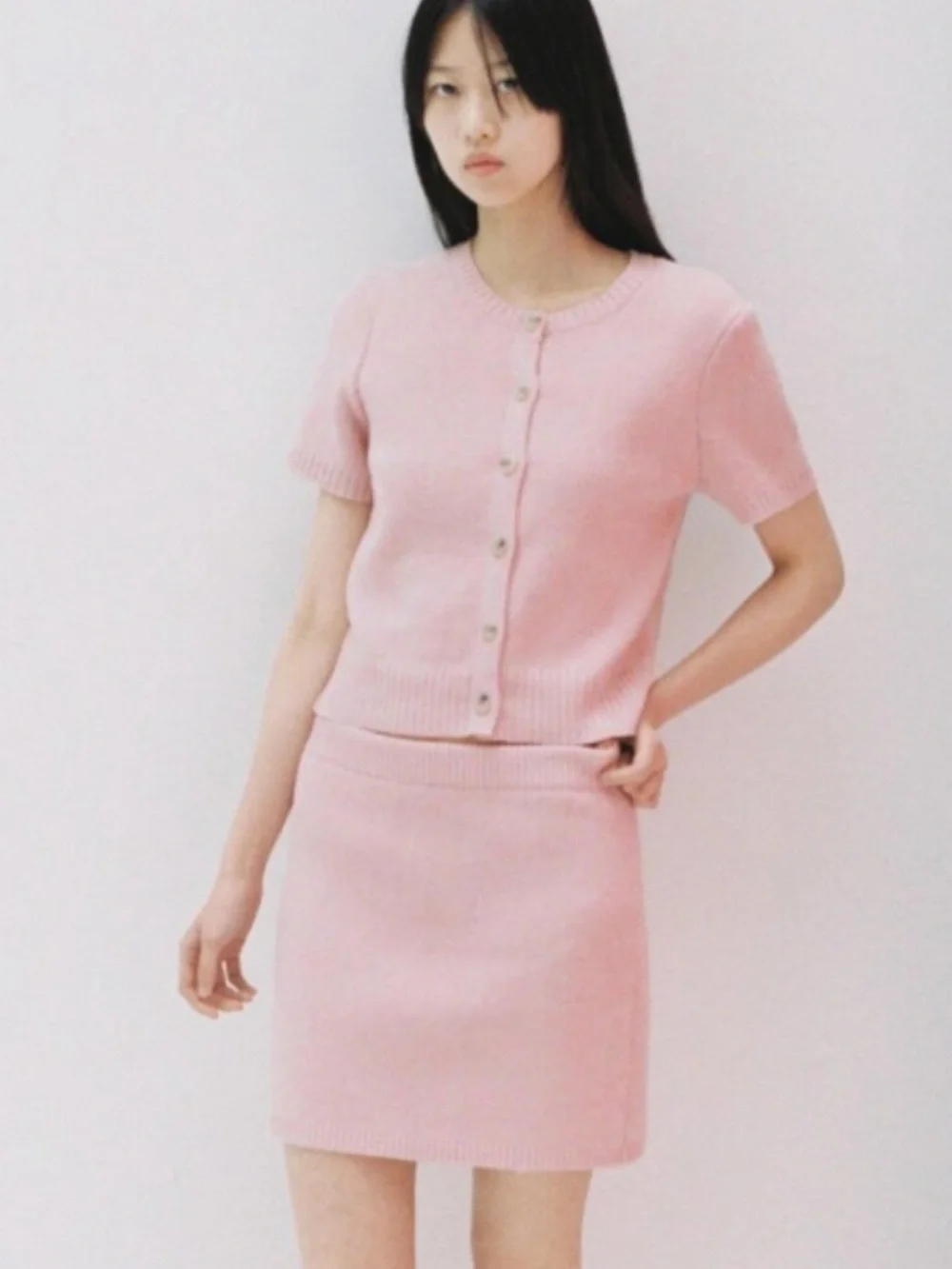 New ZARA Pink Knit Mini Skirt